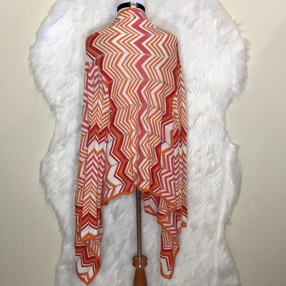 BcbgMaxazria Azalea Red Combo Chevron Cardigan - Picture 5 of 8